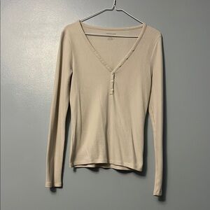 Women's Cream Long Sleeve Top